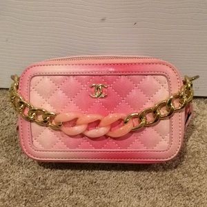 Pink Ombré Double Zip Bag